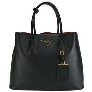 Prada Bag Leather Business Tote Saffiano Handbag Double Shoulder Black